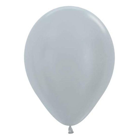 (image for) 12" Satin Silver Latex Balloons 50pk