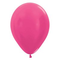 12" Metallic Fuchsia Latex Balloons 50pk