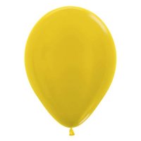 12" Metallic Yellow Latex Balloons 50pk
