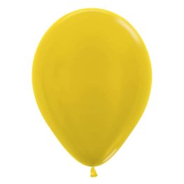 (image for) 12" Metallic Yellow Latex Balloons 50pk