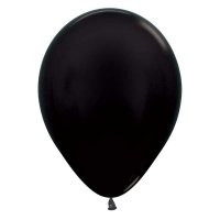 (image for) 12" Metallic Black Latex Balloons 50pk