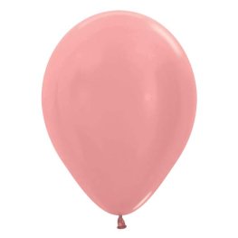 (image for) 12" Metallic Rose Gold Latex Balloons 50pk