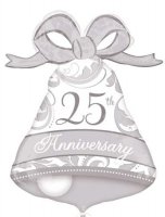 25th Anniversary Silver Bell Supershape Balloons