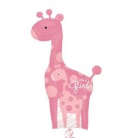 Mum And Baby Pink Giraffe Supershape Balloons