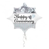 18" Elegant Happy Anniversary Foil Balloons