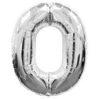 Anagram Number 0 Silver Supershape Balloons