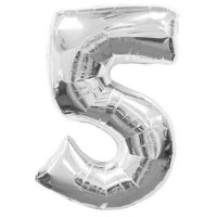 Anagram Number 5 Silver Supershape Balloons
