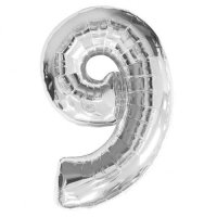 Anagram Number 9 Silver Supershape Balloons