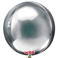 Silver Colour Orbz Foil Balloons 3PK