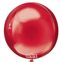 Red Colour Orbz Foil Balloons 3pk