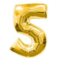 (image for) Anagram Number 5 Gold Supershape Balloons