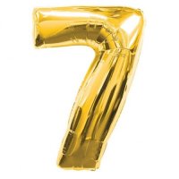 (image for) Anagram Number 7 Gold Supershape Balloons