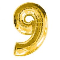 (image for) Anagram Number 9 Gold Supershape Balloons