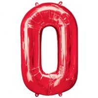 Number 0 Red Supershape Balloons