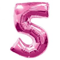 Anagram Number 5 Pink Supershape Balloons