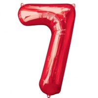 (image for) Anagram Number 7 Red Supershape Balloons