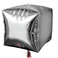 Silver Colour Cubez Foil Balloon 3pk
