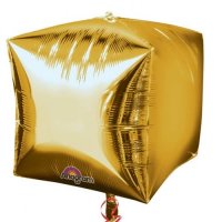 Gold Colour Cubez Foil Balloon 3pk