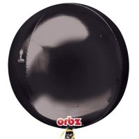 Black Colour Orbz Foil Balloons 3pk