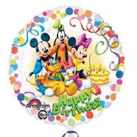 (image for) 18" Happy Birthday Mickey Mouse & Friends Party Foil Balloons