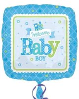 18" Welcome Baby Boy Train Foil Balloons
