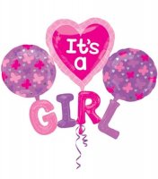 Its A GIRL Multi Foil Balloons