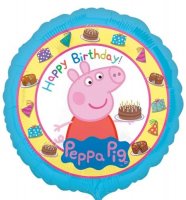 18" Peppa Pig Birthday Foil Balloons