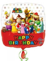 (image for) 18" Super Mario Bros Happy Birthday Foil Balloons