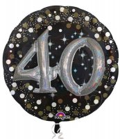 36" Gold Celebration Sparkling 40th Jumbo Foil Balloons