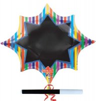 Multi Stripe Burst Blackboard Shape Foil Balloons