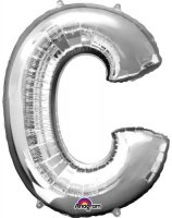Letter C Silver Supershape Balloons