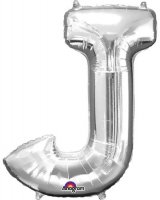 (image for) Letter J Silver Supershape Balloons
