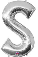 Letter S Silver Supershape Balloons