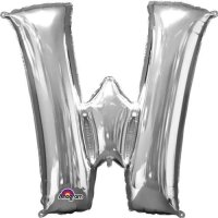 (image for) Letter W Silver Supershape Balloons
