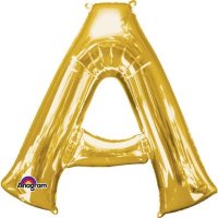 16" A Letter Gold Air Filled Balloons