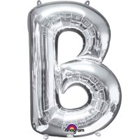 (image for) 16" B Letter Silver Air Filled Balloons