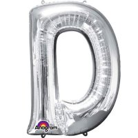 (image for) 16" D Letter Silver Air Filled Balloons