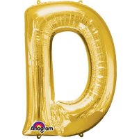 16" D Letter Gold Air Filled Balloons