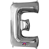 (image for) 16" E Letter Silver Air Filled Balloons