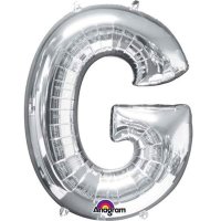 16" G Letter Silver Air Filled Balloons