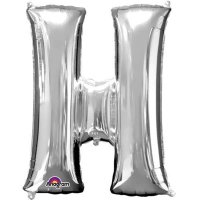 (image for) 16" H Letter Silver Air Filled Balloons