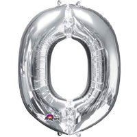 16" O Letter Silver Air Filled Balloons