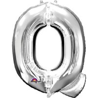 16" Q Letter Silver Air Filled Balloons