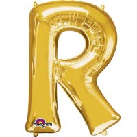 (image for) 16" R Letter Gold Air Filled Balloons
