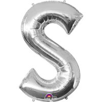 (image for) 16" S Letter Silver Air Filled Balloons