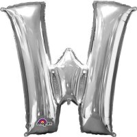 (image for) 16" W Letter Silver Air Filled Balloons