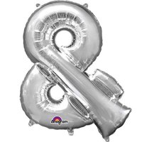 (image for) 16" & Symbol Silver Air Filled Foil Balloons