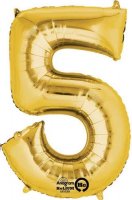 (image for) 16" Number 5 Gold Air Filled Balloons