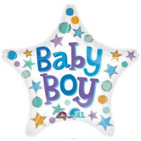 18" Baby Boy Star Foil Balloons