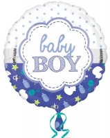 (image for) 18" Baby Boy Scallop Foil Balloons